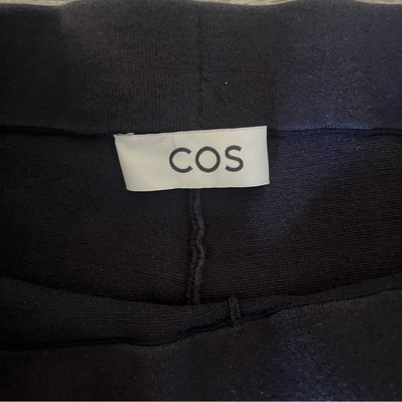 COS black flared slit-cuff ankle knit trouser pants XS casual quiet luxury basic - Picture 5 of 10